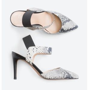 NEW Franco Sarto Lima Printed Leather Elastic Strap Heel Size 8